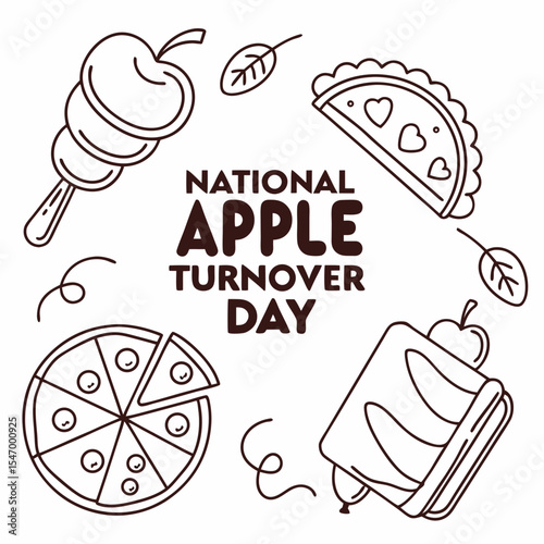 NATIONAL APPLE TURNOVER DAY vector illustration