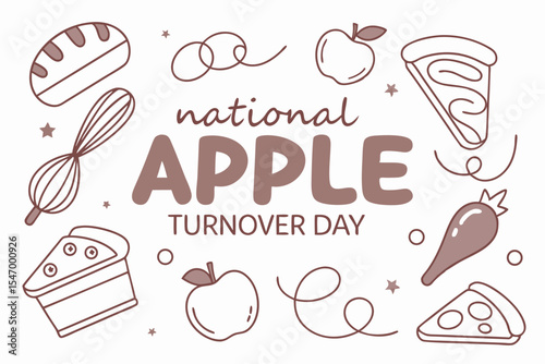 NATIONAL APPLE TURNOVER DAY vector illustration