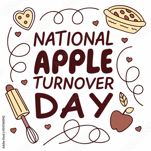 NATIONAL APPLE TURNOVER DAY vector illustration