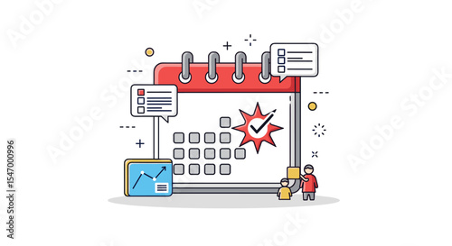 Calendar design to remember important dates and schedule with business statistic graphics
