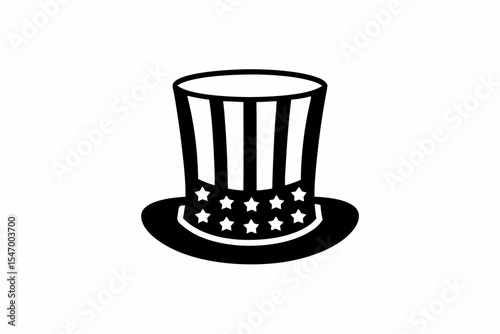 Uncle Sam Hat silhouette vector illustration