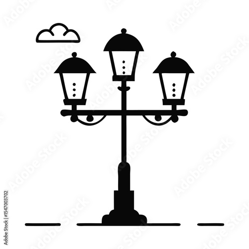 Lamppost street road light Vector Design.