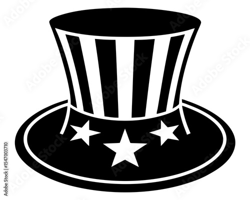 Uncle Sam Hat silhouette vector illustration