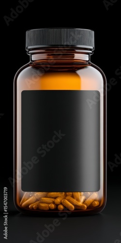 Amber Supplement Bottle Mockup  Pills  Vitamins  Healthcare Product