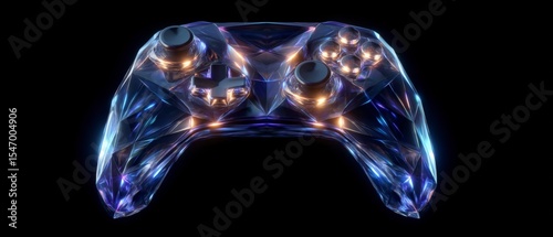 Crystal Gaming Controller  Futuristic Gamepad Design  3D Render