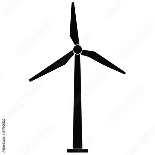 Wind turbine standing alone on white background for clean energy concept