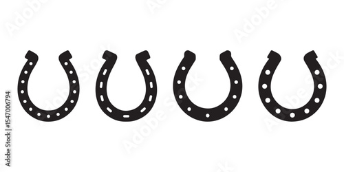 Horseshoe Silhouette Set – Rustic Luck Symbols Collection