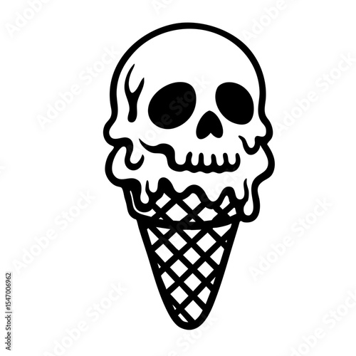 Skull Scoop Ice Cream SVG