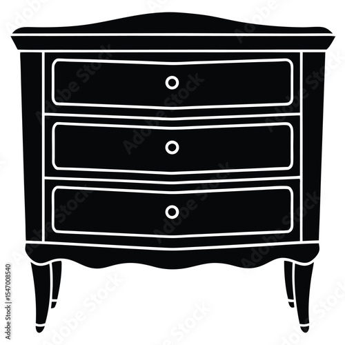 Vector illustration banner with a vintage furniture set design element and ornamental ribbon border