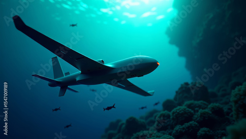 Wallpaper Mural Underwater drone exploring coral reef ecosystem Torontodigital.ca