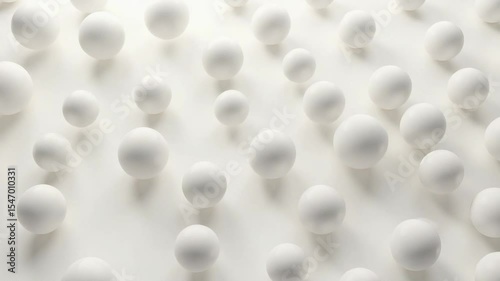 Floating White Spheres Minimalist Background Slow Motion