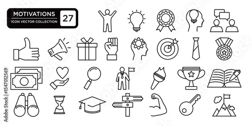 Motivations collection, editable and resizable vector icon templates.