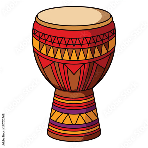 фотографія Djembe drum African vector illustration