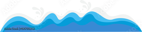 여름 바다 서핑하기 좋은 파도 물결 그래픽 일러스트 Vector sea waves.Illustration of blue ocean waves.