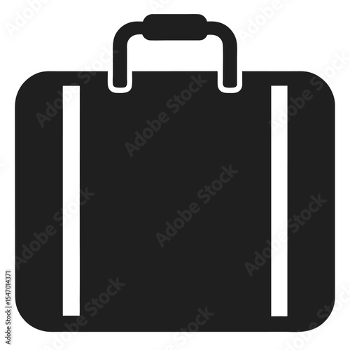 Black leather business briefcase and travel suitcase isolated on white background