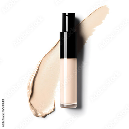 Illustrations of cosmetic products and teenage models in various makeup scenarios, isolated on white background for commercial beauty and skincare concepts.