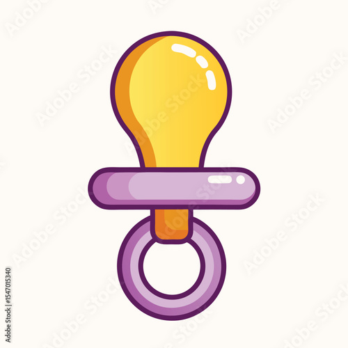 Adorable cartoon pacifier vector illustration for baby shower or newborn announcement designs