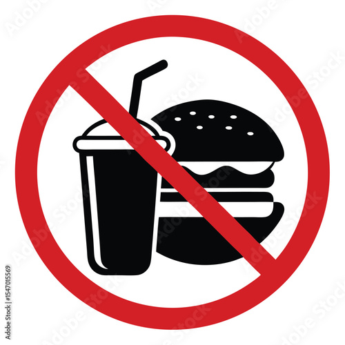 No Food or Drinks Allowed Prohibited Eating & Beverages