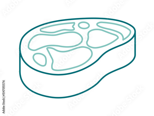 Beef steak icon. Fast food outline icon. Simple junk food and street food vector illustration in modern thin line style.