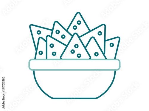 Nachos icon. Fast food outline icon. Simple junk food and street food vector illustration in modern thin line style.