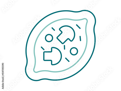 Acharuli khachapuri icon. Fast food outline icon. Simple junk food and street food vector illustration in modern thin line style.