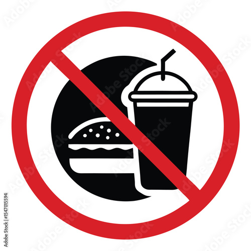 No Food or Drinks Allowed Prohibited Eating & Beverages