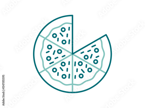 Pizza icon. Fast food outline icon. Simple junk food and street food vector illustration in modern thin line style.