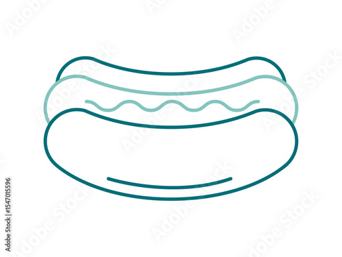 Hot dog icon. Fast food outline icon. Simple junk food and street food vector illustration in modern thin line style.