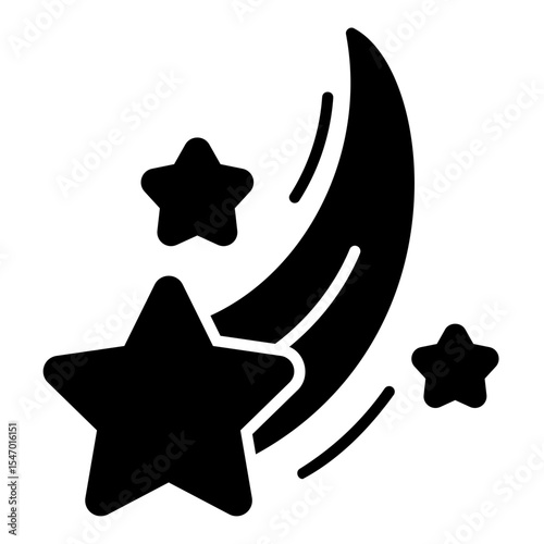 Icon of a shooting star or meteor falling into the atmosphere