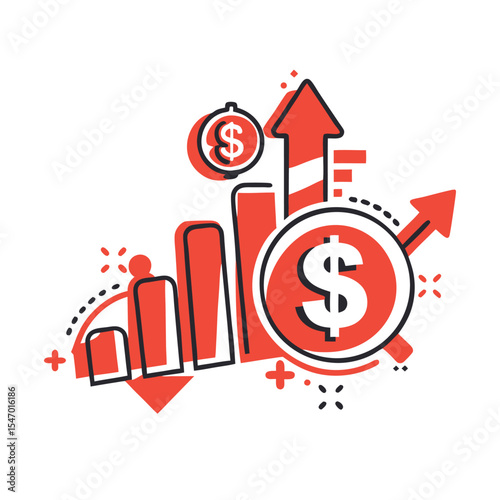 Financial growth illustration depicting a rising trend and positive economic performance.