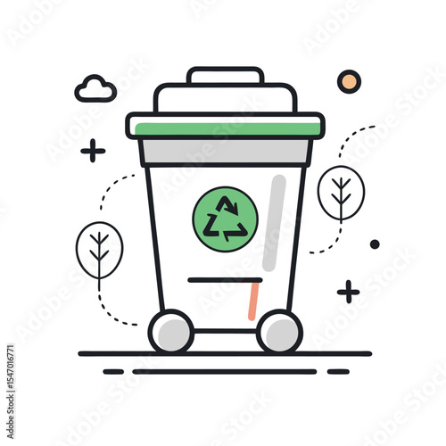 Compost Bin Vector – Eco Waste Container Illustration