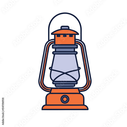 Vintage Kerosene Lantern Vector – Retro Oil Lamp Illustration