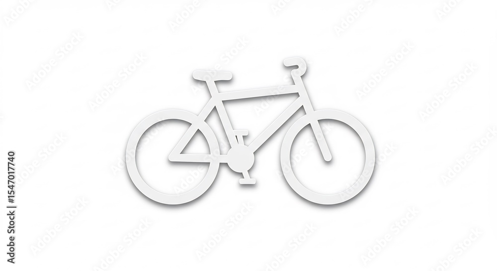 Fototapeta premium White Bicycle Silhouette Clean Minimalist Design. AI Generated