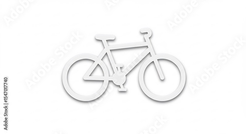 White Bicycle Silhouette Clean Minimalist Design. AI Generated