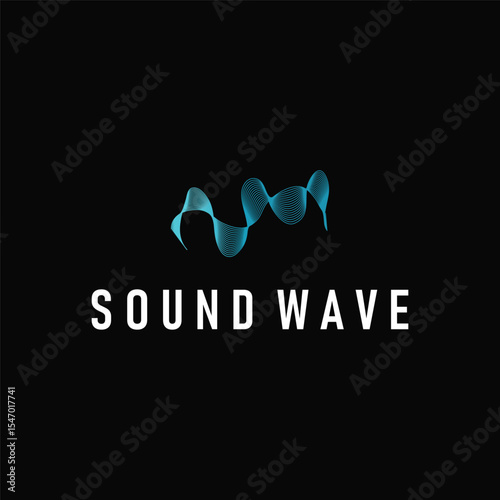 sound wave logo design concept modern simple line music wave with colorful color illustration brand symbol, poster template