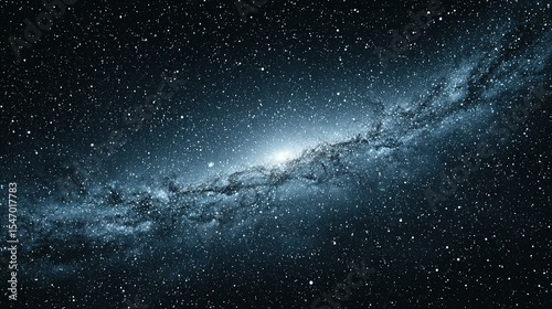 Vast expanse of starry night sky showcasing a distant galaxy.