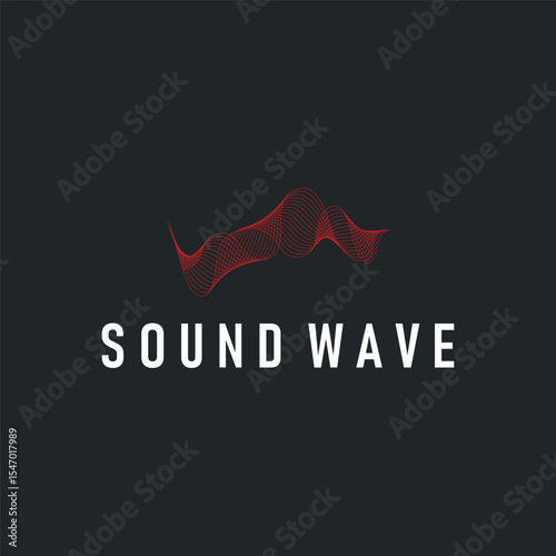sound wave logo design concept modern simple line music wave with colorful color illustration brand symbol, poster template