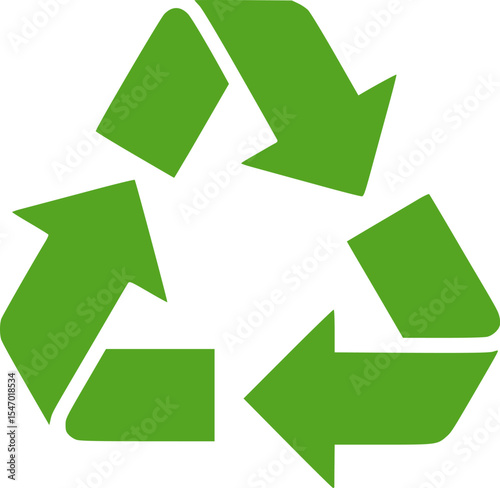Three Green Arrows – Recycling Symbol, recycle symbol on white