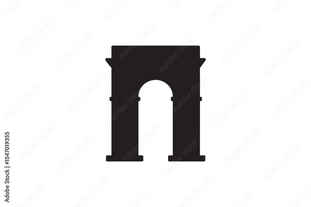Obraz premium Arch silhouette on white background.01