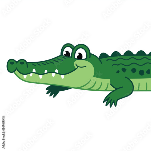 Adorable crocodile cartoon hand drawn vector art. Charming cartoon animal perfect for children products and nursery designs.