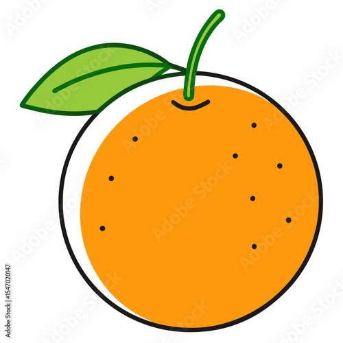 Clementine outline on white background