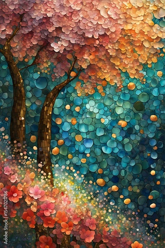 abstract background with flowers