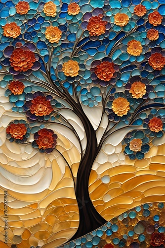 abstract background with flowers