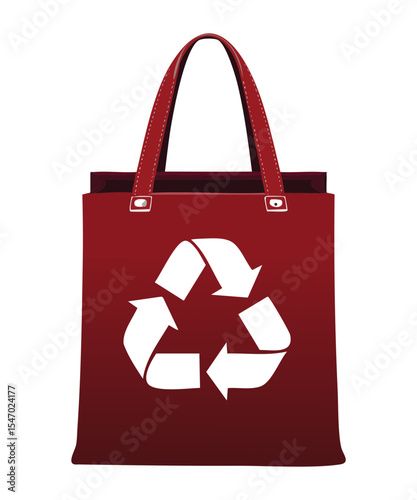 Deep Red Recycle Tote Bag Environmental