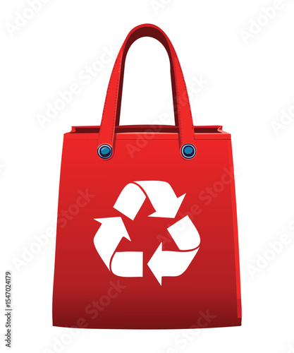 Bright Red Recycle Tote Bag Clean