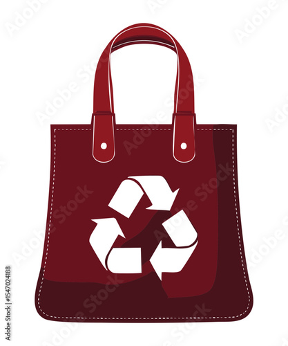 Dark Red Recycle Tote Bag Durable