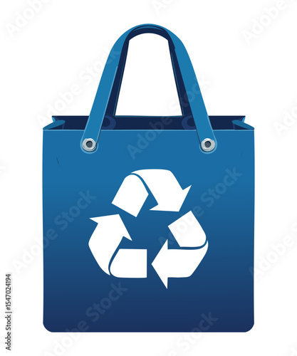 Vibrant Blue Recycle Tote Bag Symbol