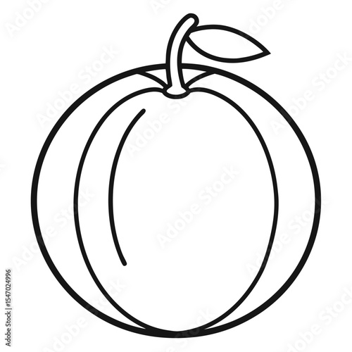 Crenshaw Melon outline on white background