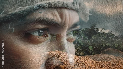 Pensive Person with Nature Reflection, Symbolizing Connection with Environment and Inner Thoughts