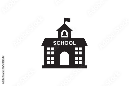 School silhouette on white background.01